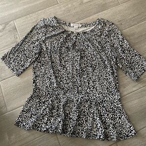 Liz Claiborne Black and White Animal Print Blouse